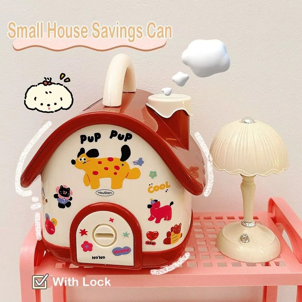 Large Capacity House Piggy Bank With Key Lock Children Money Boxes Creative Toy