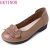 GKTINOO 2025 New Spring Round Toe Soft Genuine Leather Shoes Flat Shoes Large Size Comfort Soft Sole Women Casual Shoes