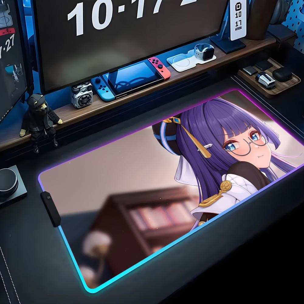 Pela honkai star Коврик для мыши RGB Игровой коврик для мыши Большой светодиодный коврик Настольный коврик для ПК Светящийся коврик для мыши Большие коврики для клавиатуры Настольный ковер С