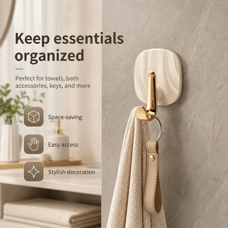 No Drill Light Luxury Plastic Adhesive Hooks Traceless Heavy-Duty Clothes Hook