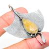 Golden Rutile Handmade 925 Sterling Silver Jewelry Pendant 2.48" H3j35
