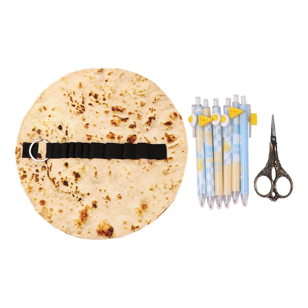 Bag School Goods Stationery Pancake Shape Pencil Cases Pancake Pencil Cases Pen Bag Pencil Box