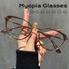 New Cat Eye Myopia Glasses for Women Ladies Nearsighted Eyewear Minus Blue Light Blocking Computer Eyeglasses 0 To -4.0