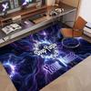 Custom Rug Deep Purple Pattern Print Name Text Soft Non‑Slip Floor Carpet for Home Indoor Decoration