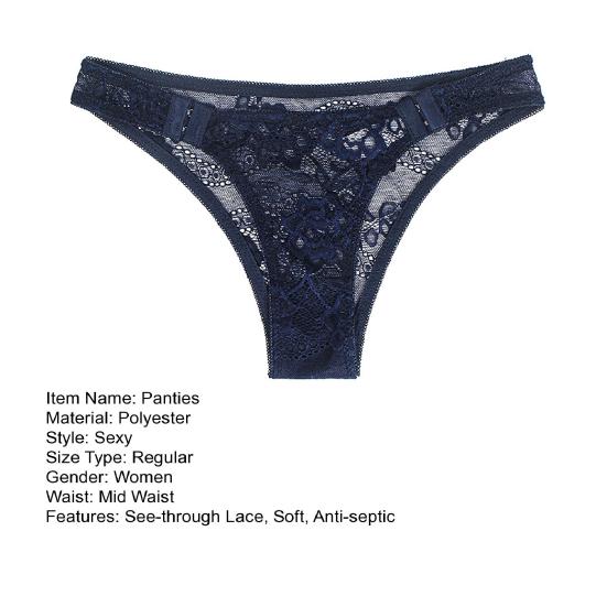 Chic Underpants Flower Embroidery Anti-septic Underwear Lace No Constraint Lady Briefs Women Garment