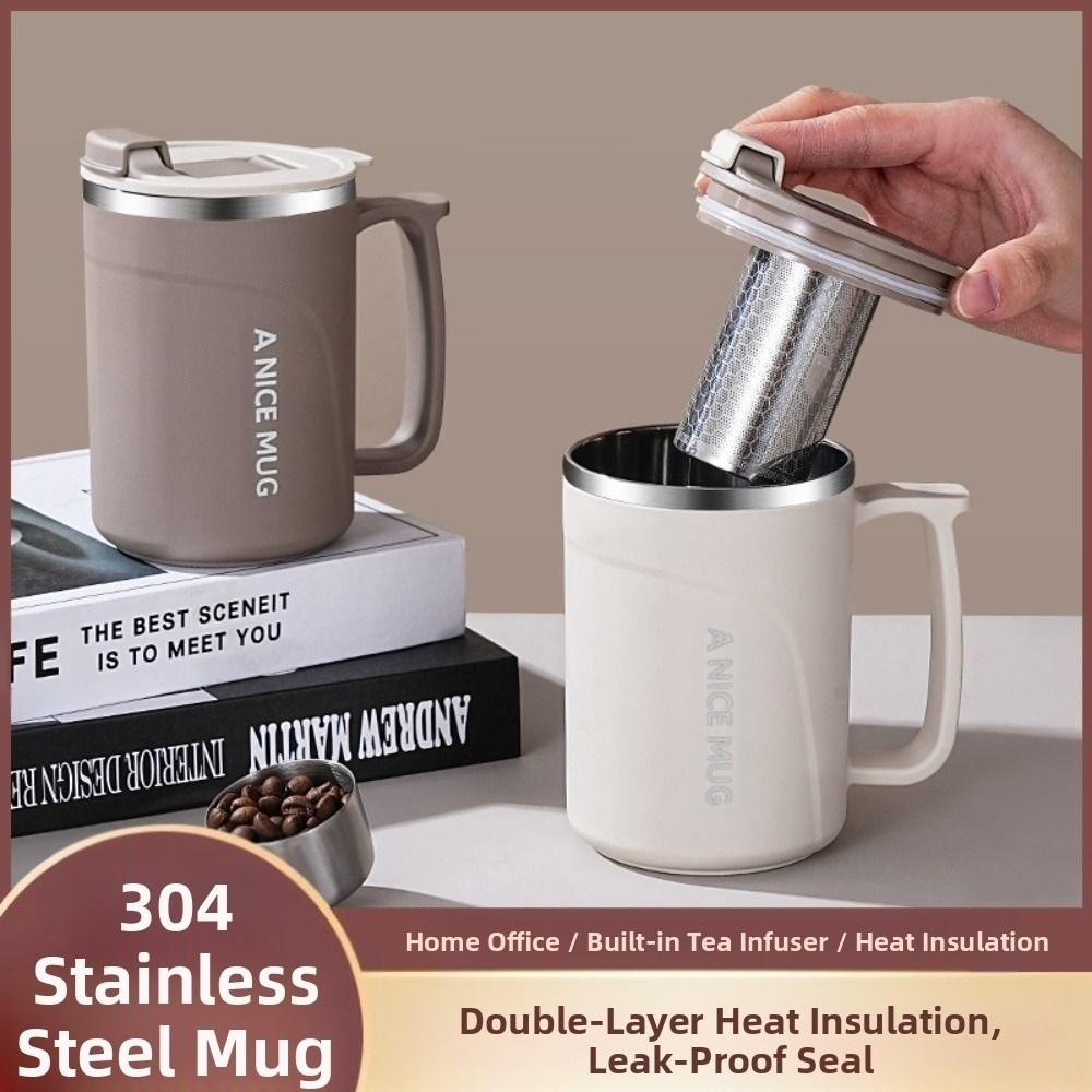 Stainless Steel Vacuum Water Bottle 500ml Milk Coffee Mug Drinkware Insulated Coffee Cup  Tea