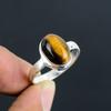 Natural Tiger's Eye Stone Size 10x14 HandCrafted Stone Fine Polished 925 Sterling Silver Ring with Unique Design Gift for Wedding Engagement