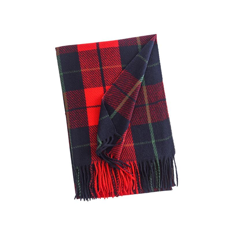 Ankara Red Plaid Scarf Christmas Scarf Winter Atmosphere Versatile Women's Cashmere Feel Scarf Warm Shawl