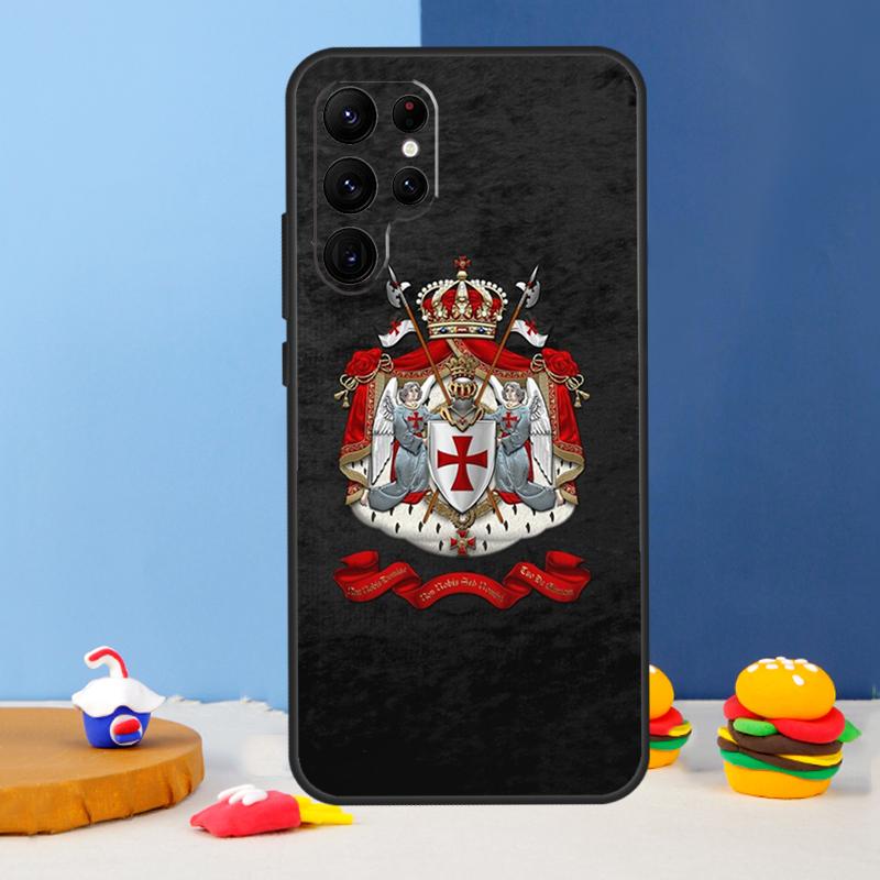 Чехол для телефона Герб тамплиеров Для Samsung Galaxy S25 S24 Ultra S9 S10 S20 S22 S21 S23 Plus S24 FE Чехол Coque