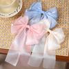 1PCS Girls Blue Pink Big Bow Ribbon Hair Clip Elegant Simple Spring Summer Hair Clip Pins Retro Headband Clips Hair Accessories
