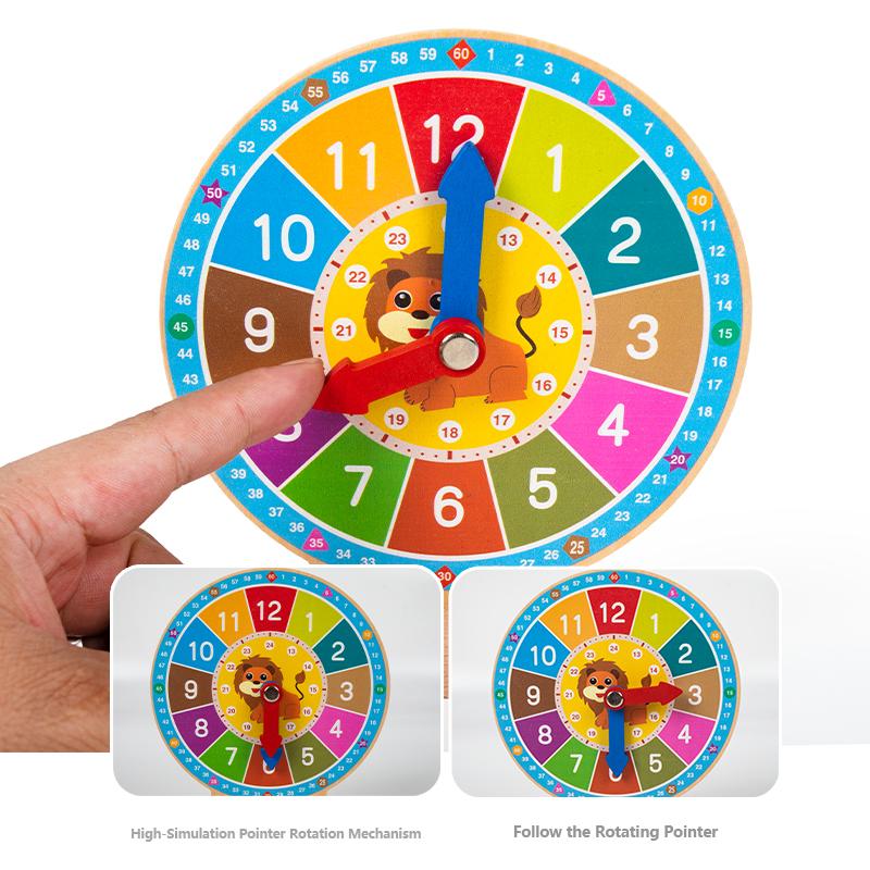 Children Clock Model Educational Toys Hour Minute Cognition Matching Puzzle Toy Kids Early Preschool Time Cognition Teaching Aid