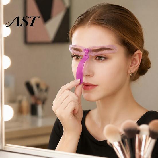 Eyebrow Stencil with Handle 1/2 Sets Kit, 8 Shape Brow Template & Headband Headband, Reusable Shaping Drawing Guide Tools for Women Beginner Non Slip
