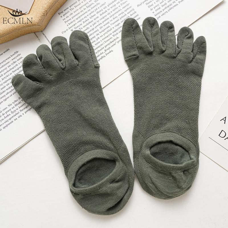 Мужские носки с пятью пальцами, летние, простые, однотонные, с неглубоким носком, короткие, дышащие, универсальные, повседневные, с разделенным носком