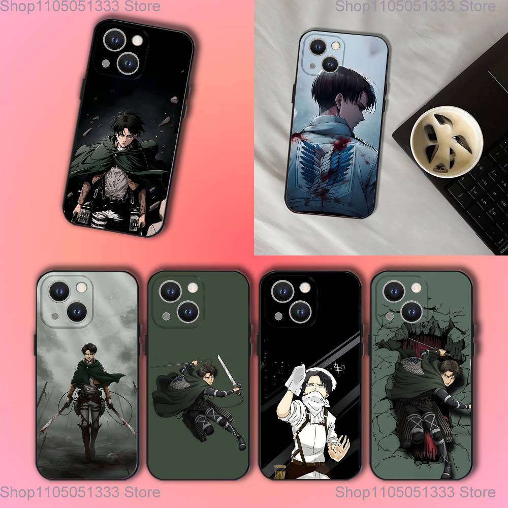 Чехол для телефона Levi Ackerman Атака Титанов Для iPhone 17,16,15,14,13,12,11,Pro,XS,Max,XR,Plus,E,SE4,Mini Черный Мягкий Чехол