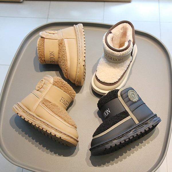 Зимние сапоги из искусственного меха для детей, толстые теплые сапоги для девочек-подростков, бархатная хлопковая обувь для детей, повседневная обувь