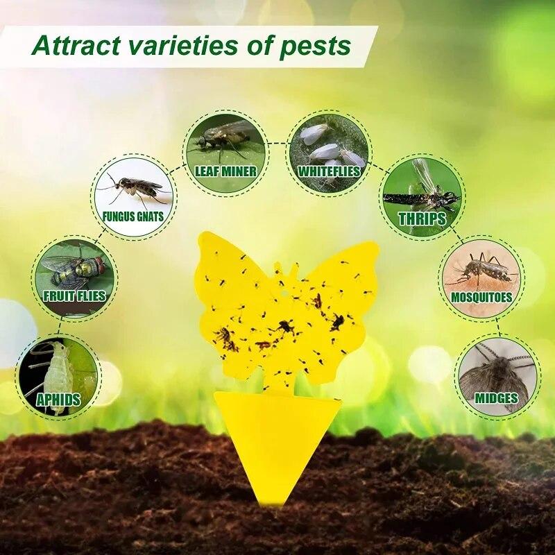 10 шт., сильные липкие ловушки для насекомых, уличные ловушки для насекомых, двусторонняя липкая доска, ловушка для борьбы с вредителями для сада