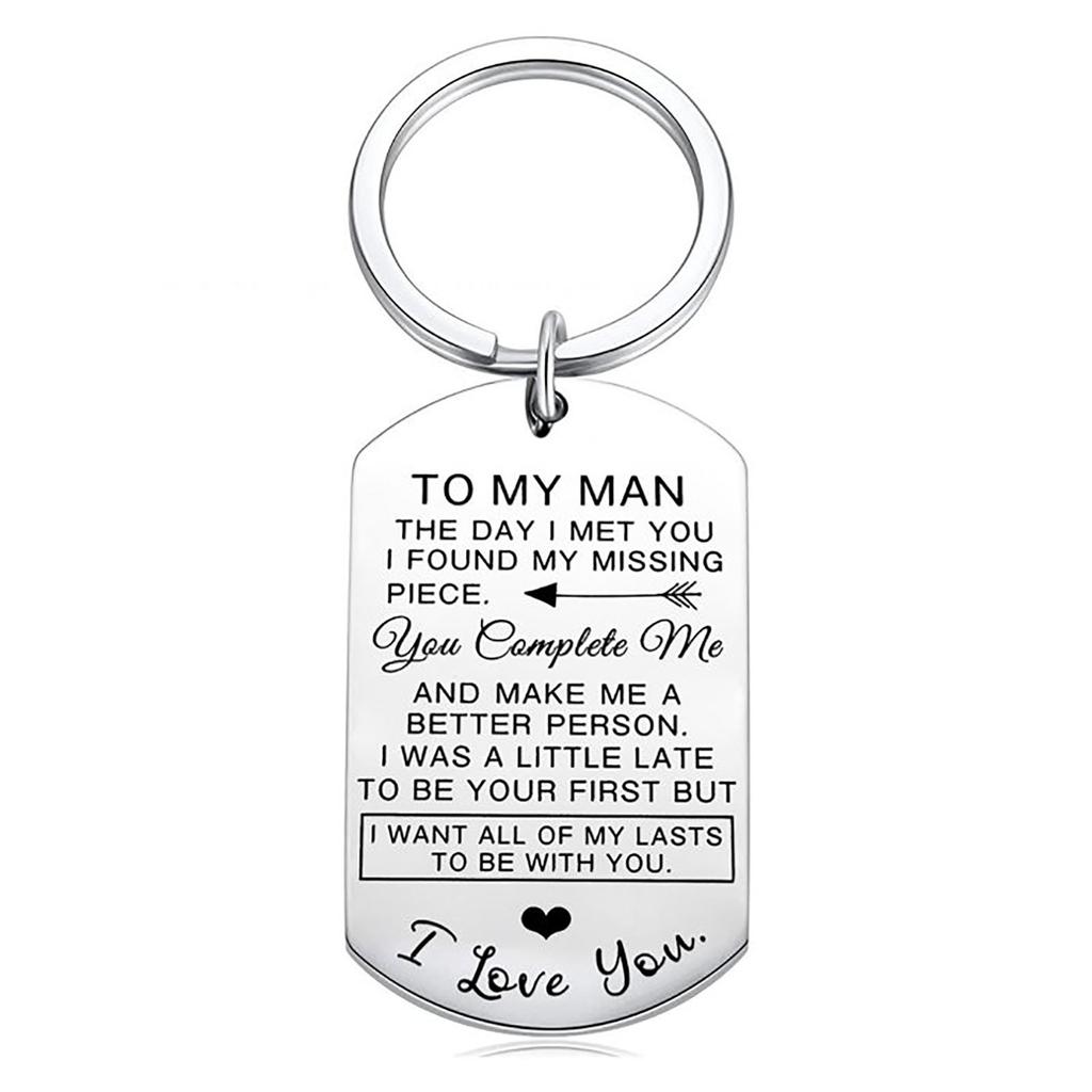 European And American Father's Day Gift Anniversary Gift Tag Stainless Steel Keychain