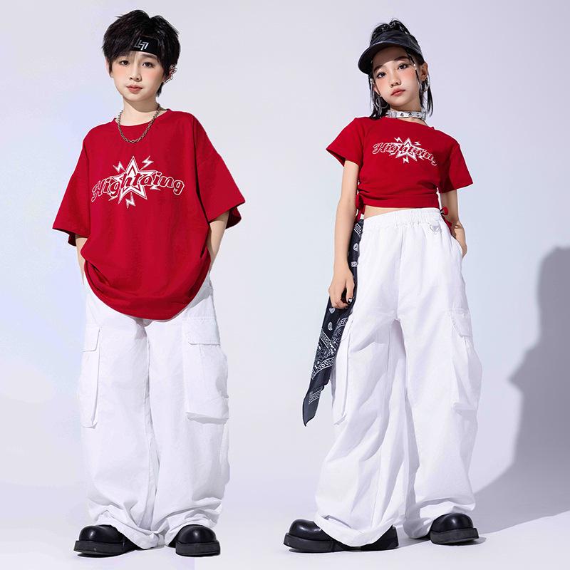 Hip Hop Style Street Dance Costumes for Kids: Trendy Summer Jazz Dance Outfits for Boys and Girls