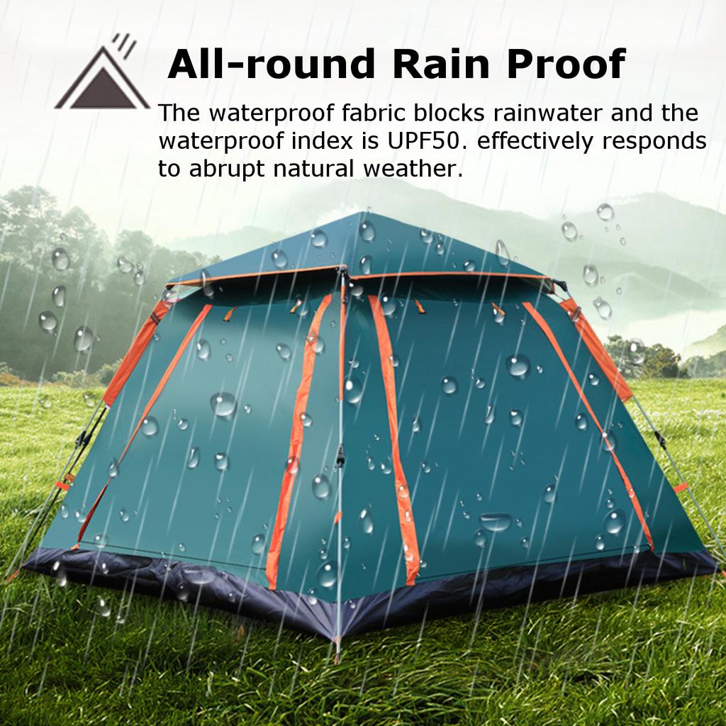 6-7/3-4 Person Large Fully Automatic Tent Quick Open Bomb-Up Instant Setup Camping Tent Four-Sided Windproof Rainproof Beach Carring Bag