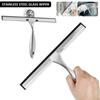 Shower Squeegee Stainless Steel Window Squeegee with Suction Cup Multi-Purpose Shower Wiper Household Window Mirror Squeegee