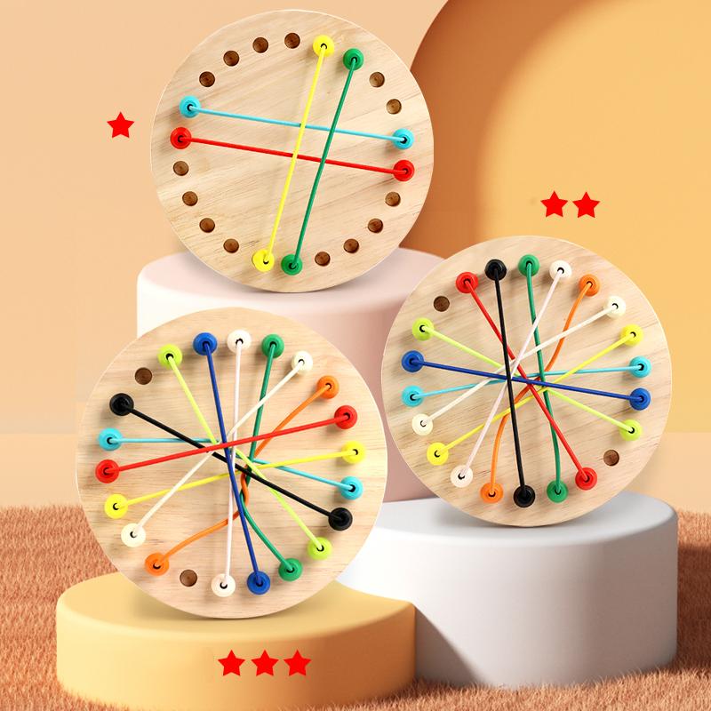 Kid Rope Knots Sensory Social Board Game Logical Thinking Challenge Colore Twisted Connected Line Brain Strategy Fun Table Game