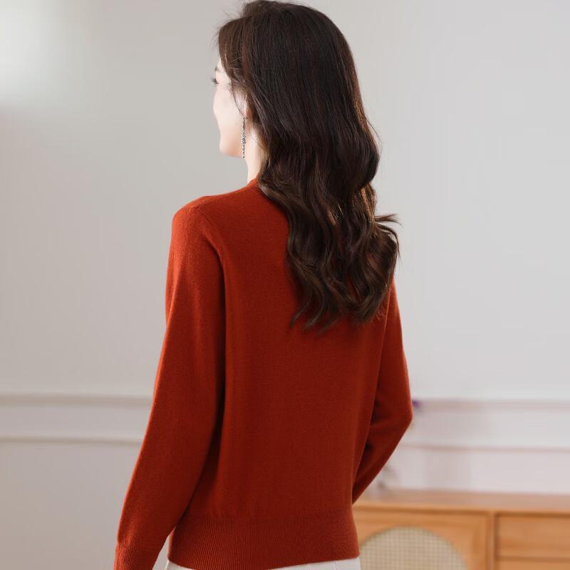 Women's 100% Pure Wool Round Neck Pullover Sweater