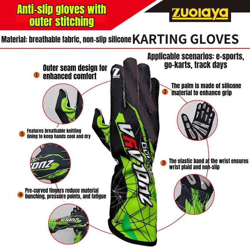 New Auto Car Karting Gloves Breathable Motorcycle Racing Gloves Silicone Non-slip Men Go Kart Race Gloves Guantes Moto Luvas