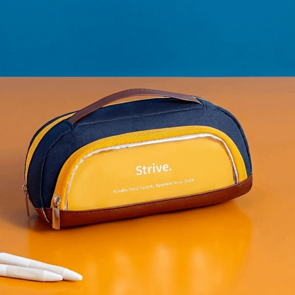 Contrasting Color Minimalist Pen Bag Large Capacity Pencil Case Pencil Pouch School Supplies