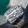 Роскошные женские серебряные обручальные кольца с белыми цирконами, кольца для помолвки, кольца-символы любви для женщин