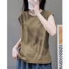 Literary Retro Solid Color Summer New Casual Round Neck Short-sleeved Top Loose and Versatile Foreign T-shirt Women