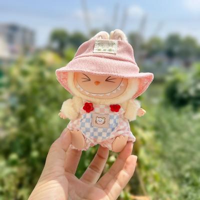 Только Одежда Сидящая Вечеринка Лабубукм Подвеска Клетчатая Одежда Набор Подтяжек Кукла Лабубу Шляпа Обувь