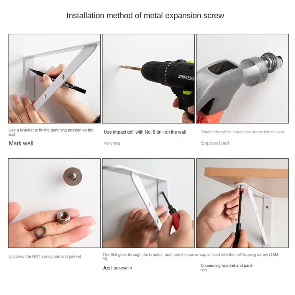 2pcs Wall Mounted Shelf Bracket L-shaped Fixed Bracket Multifunctional Shelf Support Hardware