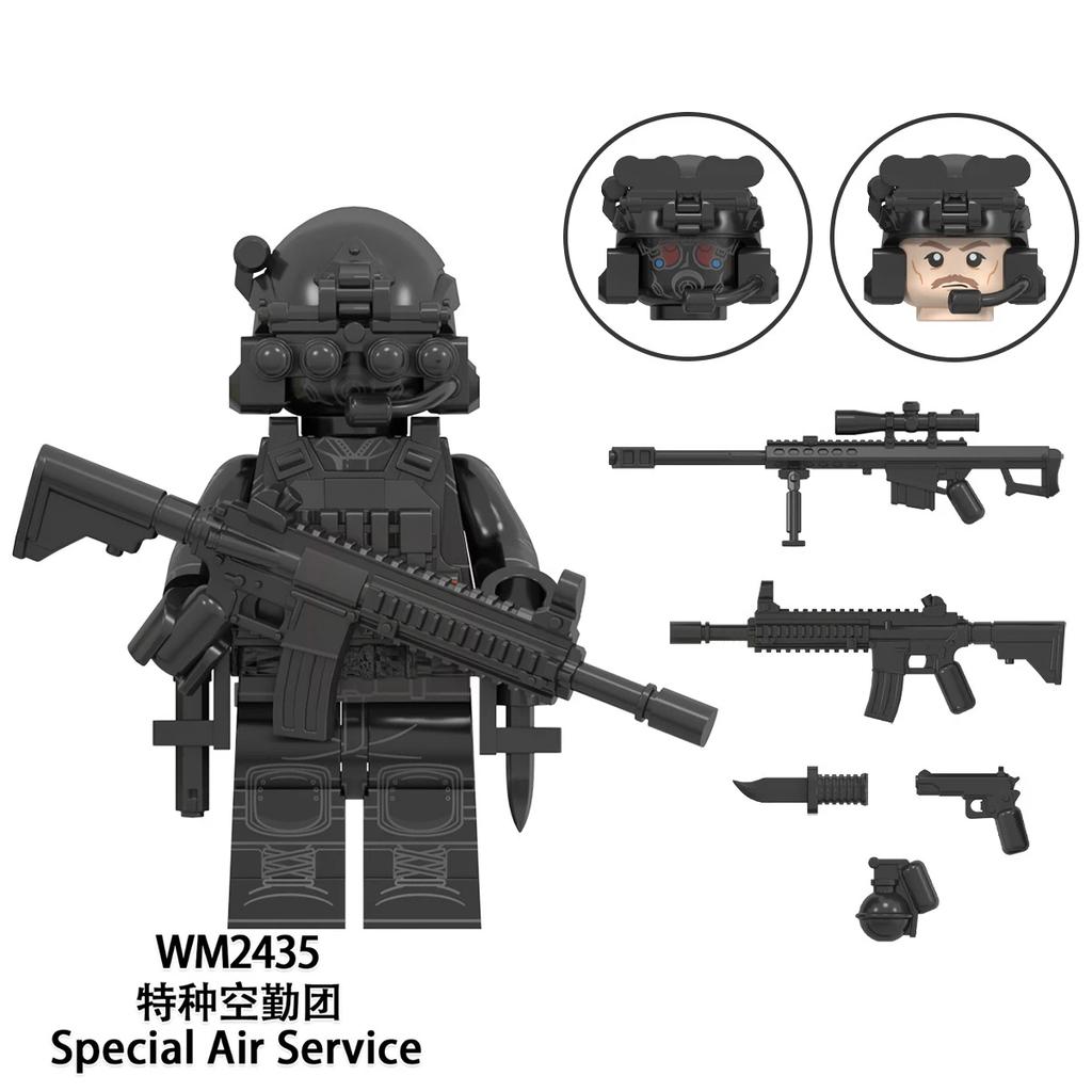 Wm6147 Ww2 Military Special Forces Weapons Soldier Ksk Alpha Snow Leopard Navy Seals Dleta Figura Model Toys