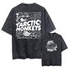 Retro Rock Arctic Monkeys Music Album Graphic T-Shrit Men's Vintage Washed Oversized Short Sleeve T Shirt Y2k Hip Hop Streetwear