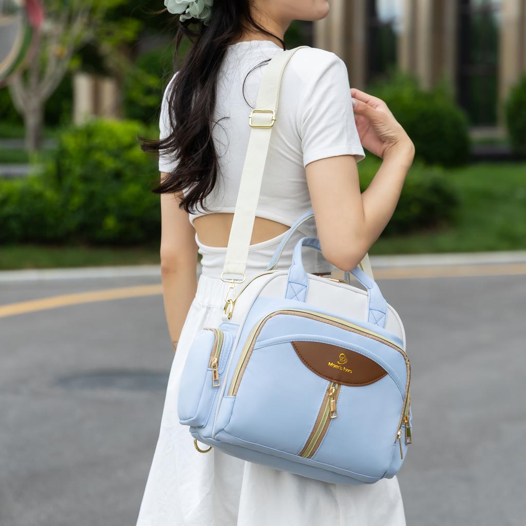 Сумка-тоут для мамы Оксфорд Многофункциональный рюкзак Сумки через плечо для детских подгузников Сумка-холодильник для детских бутылочек на открытом воздухе Женский портативный рюкзак для коляски