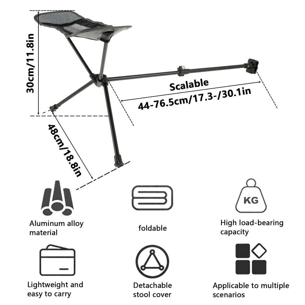 Подставка для ног для походного стула Складная подставка для ног для кемпинга Портативный походный стул Подставка для ног Выдвижная подставка для ног для кемпинга Уличное кресло-гамак