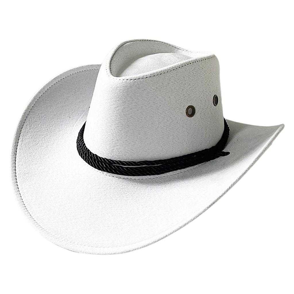 Men's Classic Cowboy Hat Western Cowboy Hat Outdoor Sun Hat Adjustable Drawstring Felt Hat