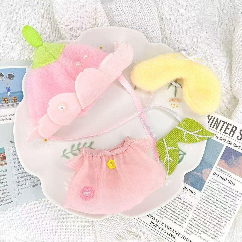 Розовый Набор 10/20см Одежда для Хлопковой Куклы Стиль Сакуры Наряд Набор Одежды для Хлопковой Куклы Милый Мини 10/20см Одежда для Куклы