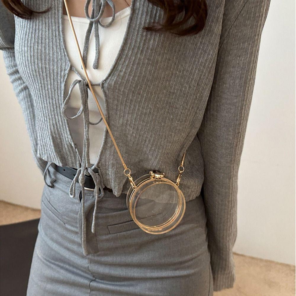 Золотая застежка-замок Прозрачная сумка через плечо Креативная акриловая сумка кроссбоди Вечеринка