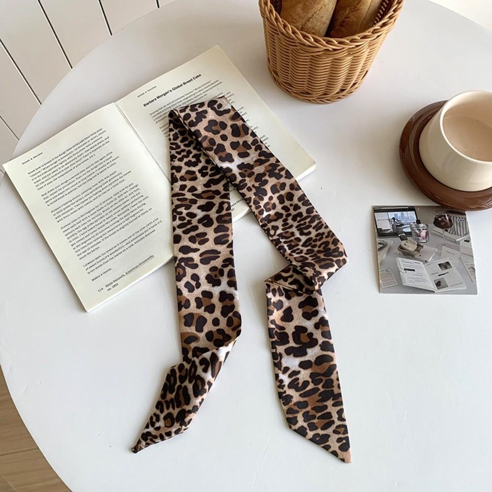 Decoration Slender Scarf Leopard Print Neck Scarf Fashion Decor Ribbon Scarf Bag Decoration