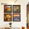 Easy Install Window Decor for Beginners 4Pcs Four Seasons Landscape Wall Sticker, Waterproof PVC Decorative Modern Scenery Decorations Office