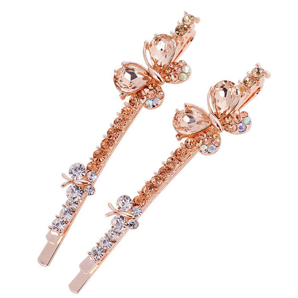 1 пара модных головных уборов с блестящим краем, заколка-заколка для волос со стразами и кристаллами в виде бабочки