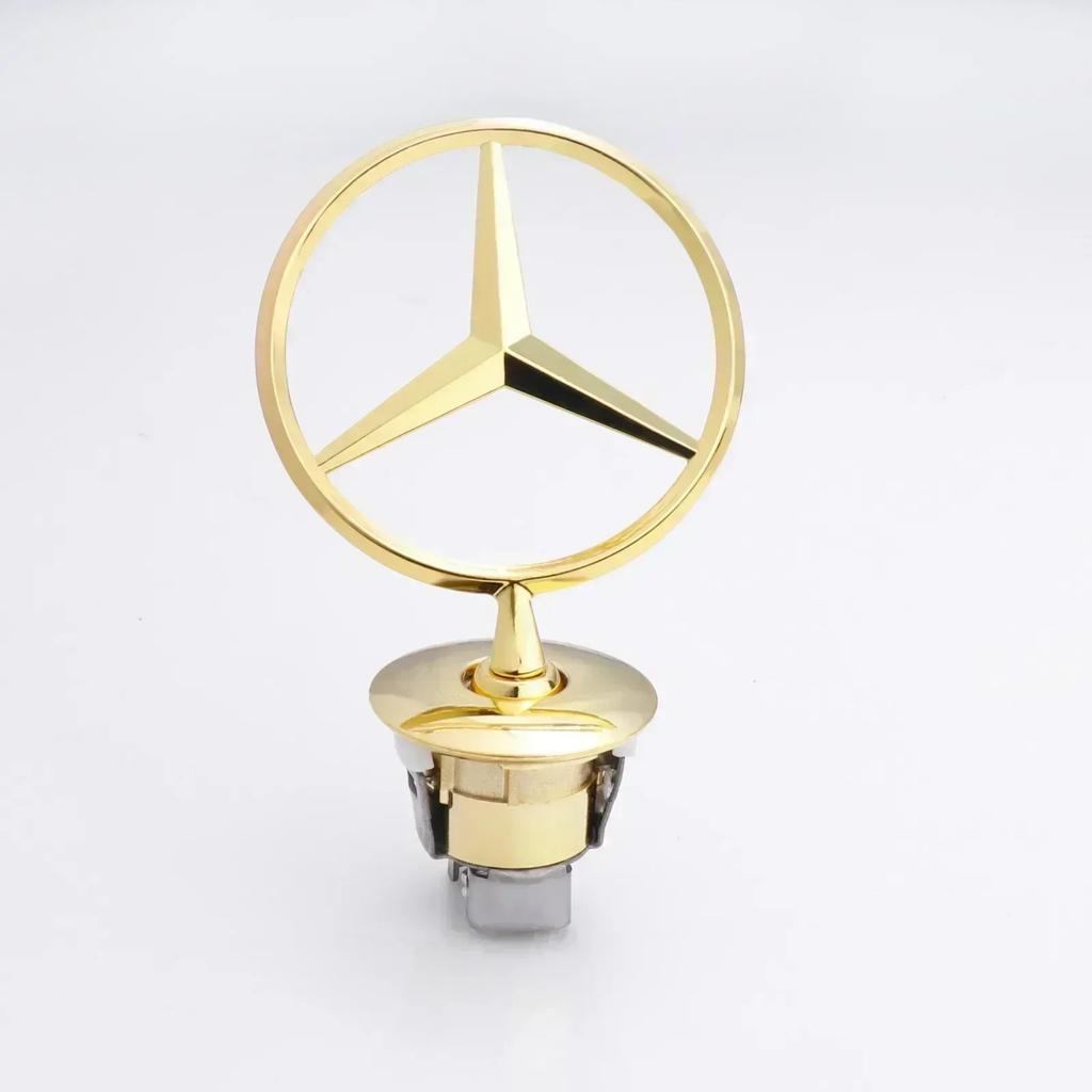 CEV5 3D Car Front Bonnet Hood Emblem Round Zinc Alloy Badge For Mercedes Benz C E S Class W204 W205 W212 W213 W211 W220 W222 W223
