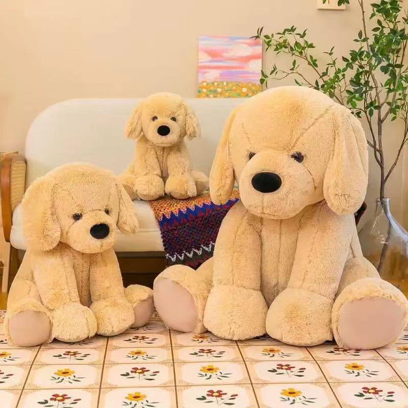Большая плюшевая кукла-щенок золотистого ретривера - Детский подарок, подушка, украшение