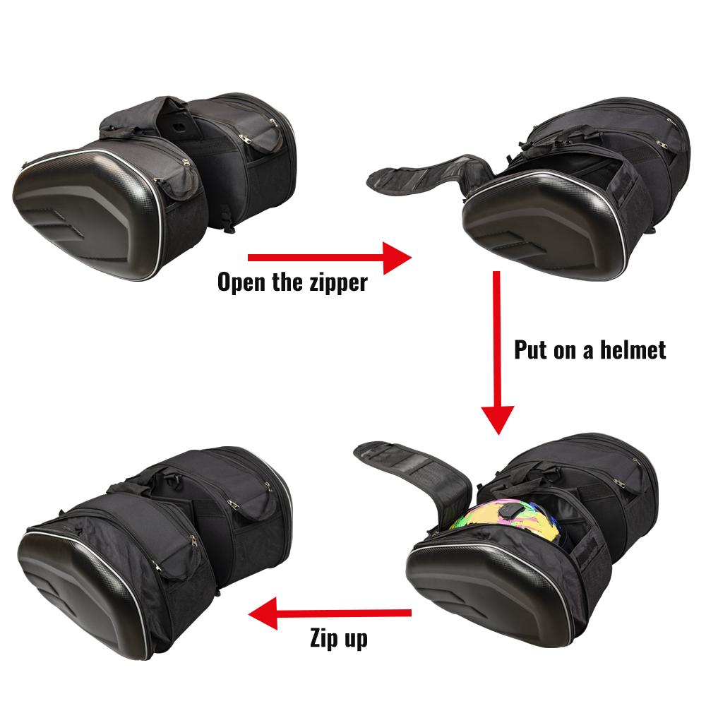 Мотоциклетные аксессуары Водонепроницаемый Гоночный шлем для гонок Дорожные сумки Чемодан Боковые кофры Багаж Сумка на заднее сиденье Боковая сумка с дождевиком