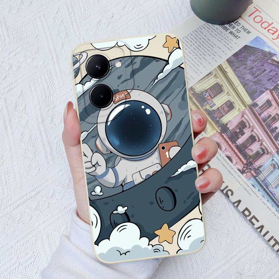 Чехол для Realme C11 C12 C15 C17 C20 C30 C33 C35 C55, роскошный матовый астронавт, жидкий силикон, мягкая задняя крышка для OPPO Realme GT Coque Fundas, бампер