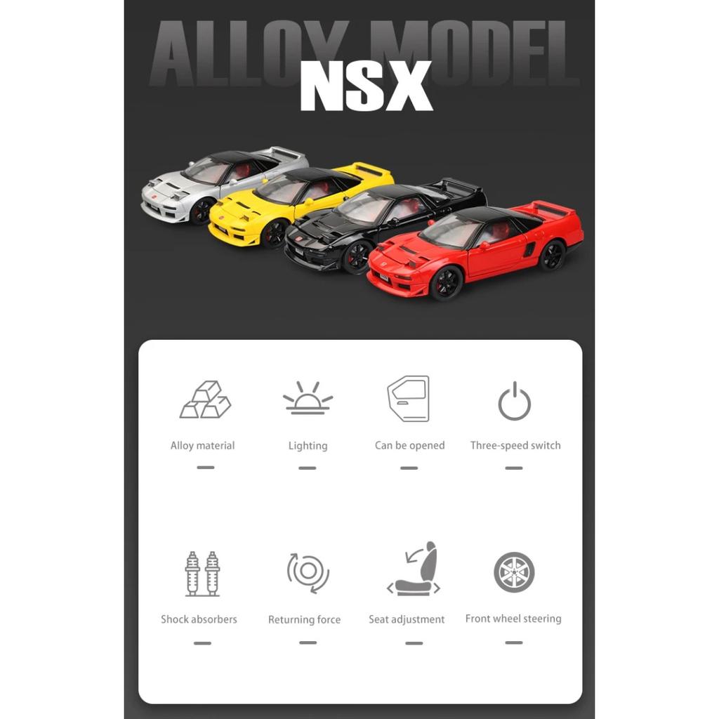Масштаб 1/32 Honda Acura NSX NA1 Сплав Литой Спортивный Автомобиль Металлическая Модель Открывающиеся Двери Инерционная Игрушка Коллекция Декоративное Изящное Украшение
