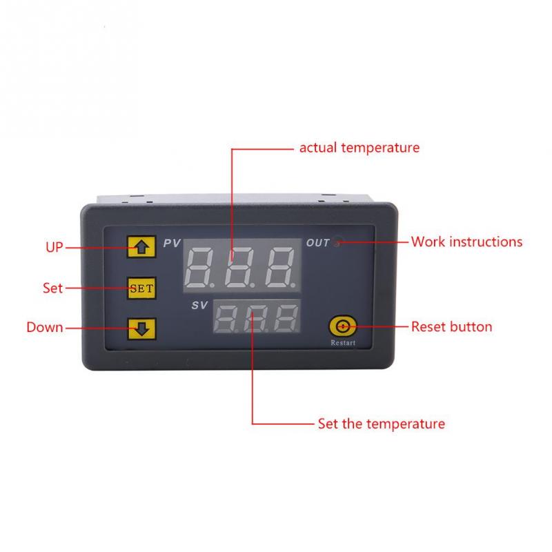 Цифровой термостат контроллер температуры сигнализация W3230 DC 12V 24V 220V led Digital