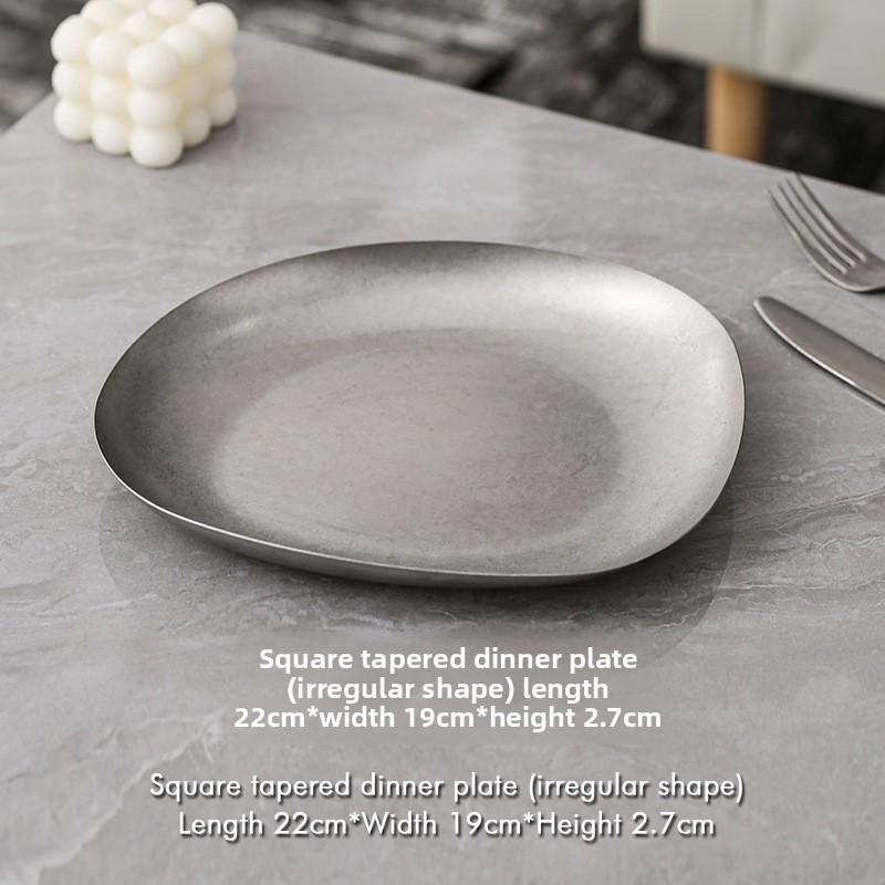 Декоративная тарелка в стиле ретро, уникальный дизайн, нержавеющая сталь, прочная, для дома, ресторана, улицы, западная столовая посуда