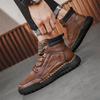 Autumn/ Winter  Men's Retro Shoes Cow Split Leather Men Boots Comfortable Motorcycle Boots Winter Boots Men's Genuine Leather Moccasins